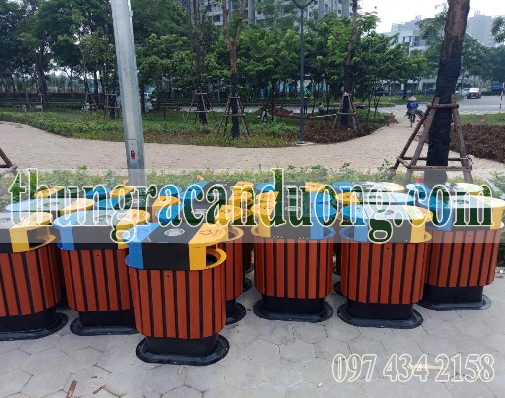 Thùng rác gỗ 2 ngăn A78-E1