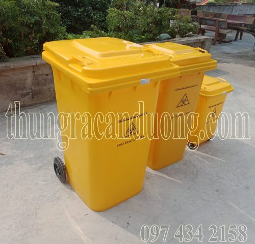 Thùng rác màu vàng 60, 120, 240L