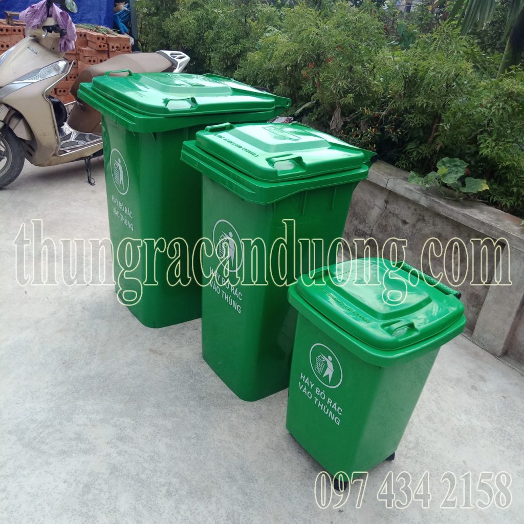 Thùng rác nhựa 240 lít, 120 lít, 60 lít