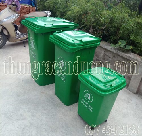 Thùng rác nhựa 240 lít, 120 lít, 60 lít