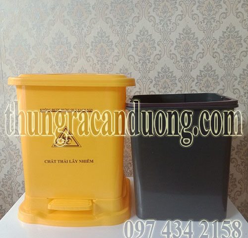 Thùng rác y tế 30L màu vàng