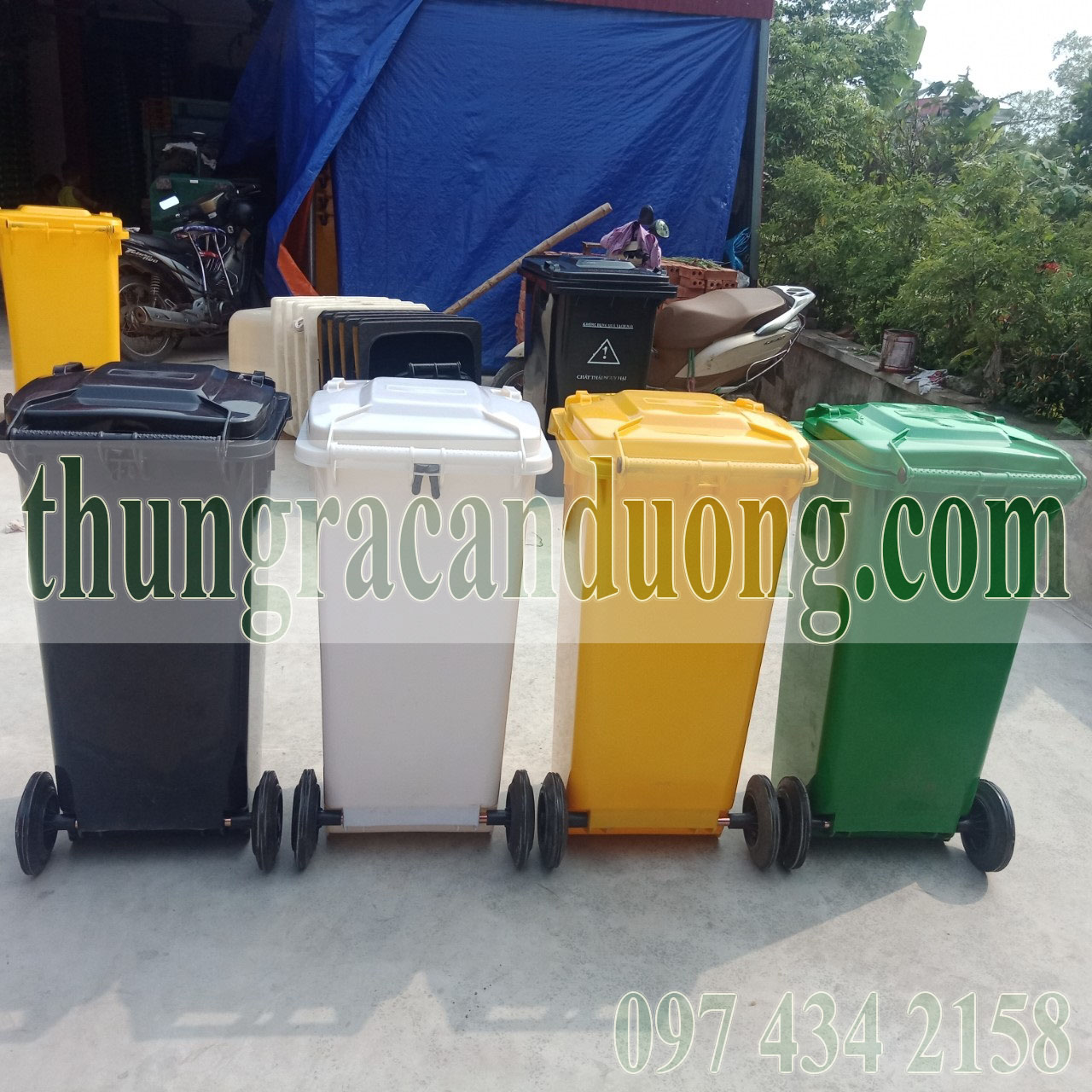 Thùng rác y tế 120L có bánh xe