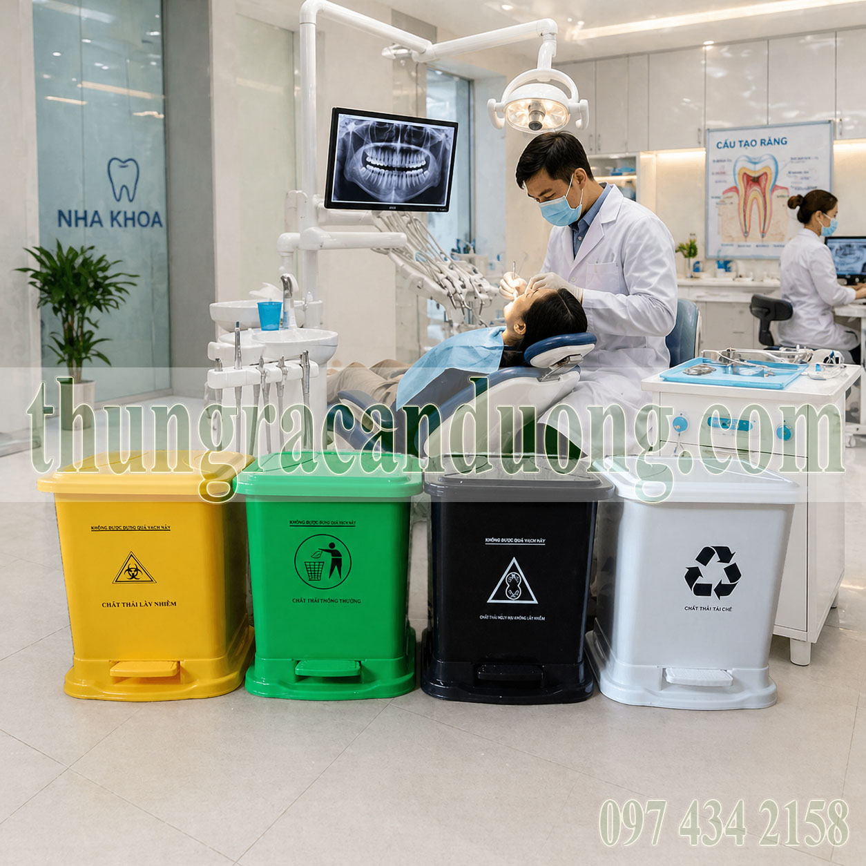 Thùng rác y tế bệnh viện